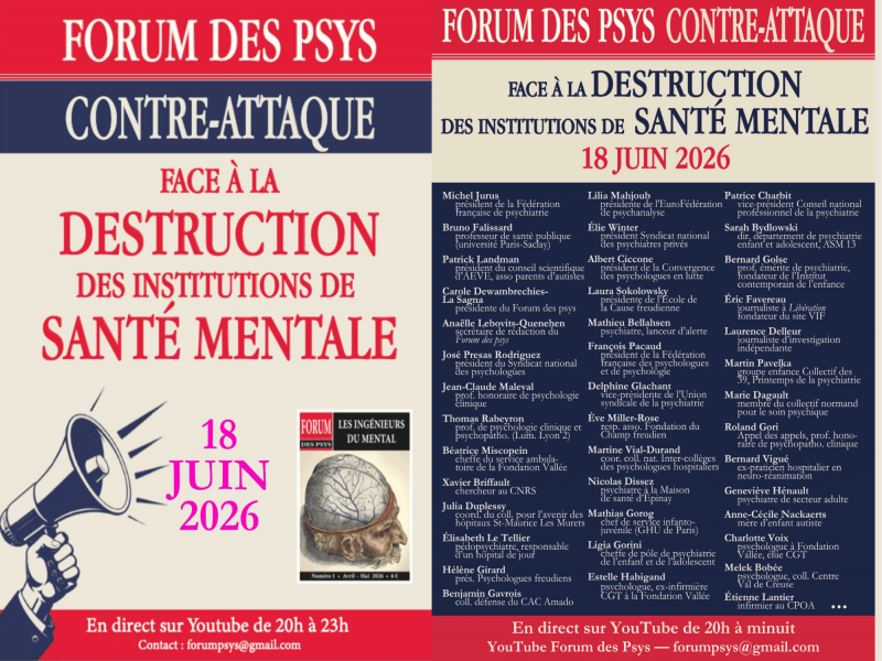 Forum des psys : Contre attaque et pétition