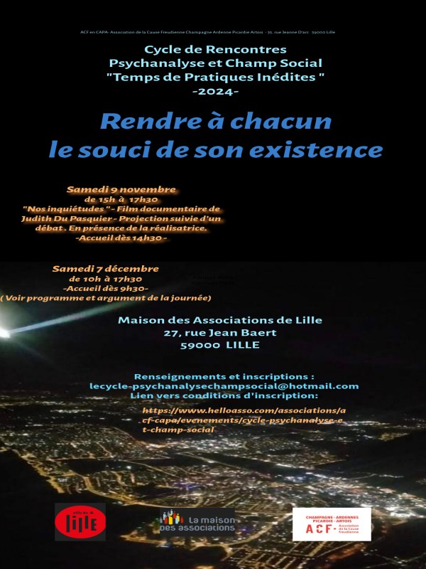 Rendre à chacun le souci de son existence